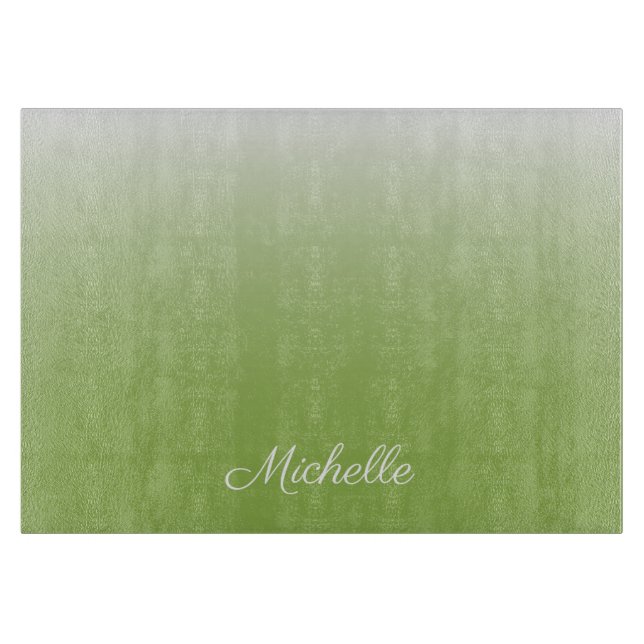 Personalisierte Gradientengrün Schneidebrett (Vorderseite)