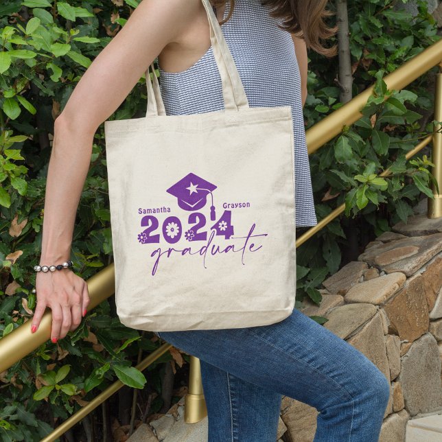 Personalisierte Graduate Class 2024 Lila Tragetasche (Von Creator hochgeladen)