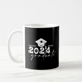 Personalisierte Graduate Class 2024 Schwarz/Weiß Kaffeetasse