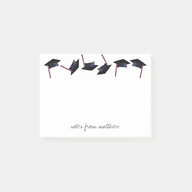 Personalisierte Graduierungskappen Gone Wild B&W&M Post-it Klebezettel (Vorderseite)