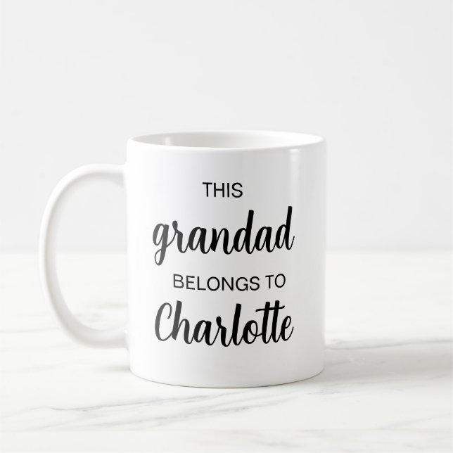 Personalisierte Grandad-Tasse, Geburtstagsgeschenk Kaffeetasse (Links)