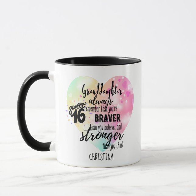 Personalisierte GRANDAUGHTER-Geschenke | Niedliche Tasse (Links)