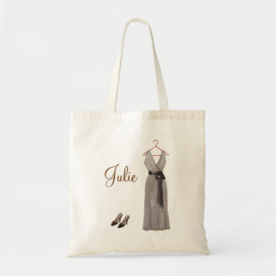 Personalisierte graue Brautjungfern-Tasche Tragetasche