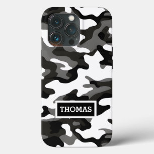 Personalisierte graue Camouflage Case-Mate iPhone Hülle