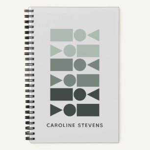 Personalisierte graue geometrische Formen Notizbuch