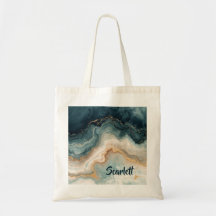 Personalisierte graue Marmor-Strudel-Name-Tasche