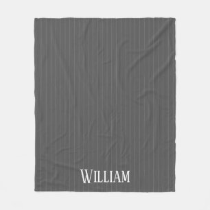 Personalisierte graue Pinstreifen Fleecedecke