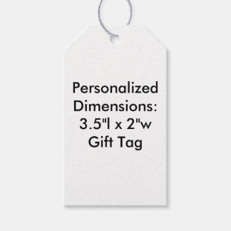 Personalisierte graue Schnur Abmessungen 3,5"l x 2 Geschenkanhänger