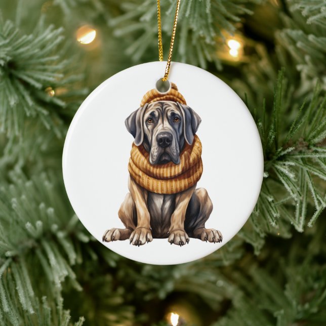 Personalisierte Great Dane Dog Art Keramik Ornament (Baum)