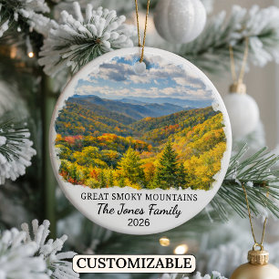 Personalisierte Great Smoky Mountains, North Carol Keramik Ornament