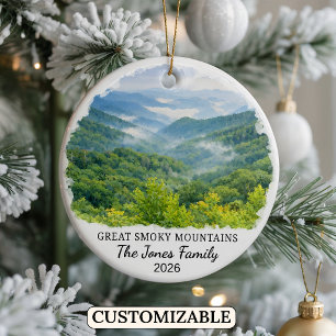 Personalisierte Great Smoky Mountains, North Carol Keramik Ornament