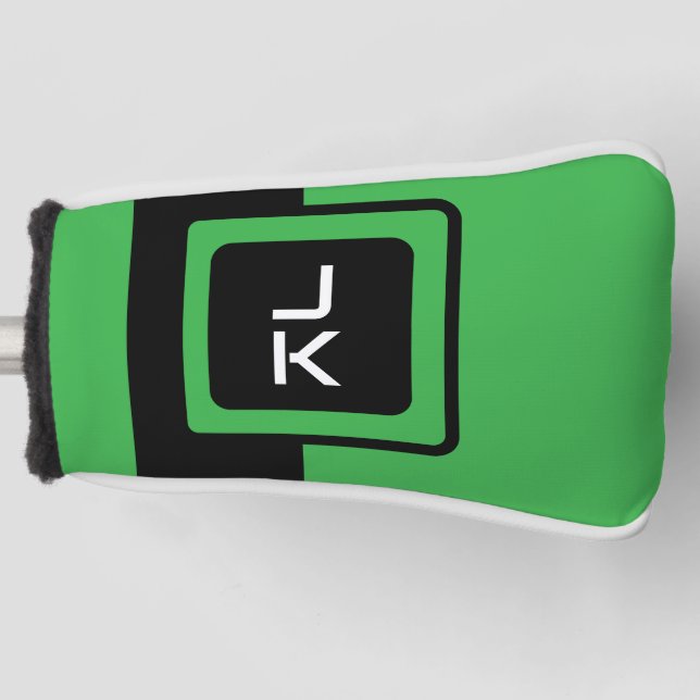Personalisierte Green Black Golf Head Putter Abdec Golf Headcover (Vorderseite)