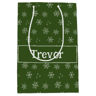 Personalisierte Green Custom Snowflake Geschenktas Mittlere Geschenktüte