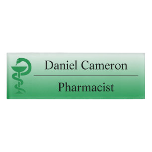 Personalisierte Green Pharmaceutical Name Tag Namenschild
