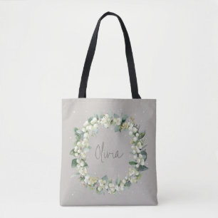 Personalisierte Greige Snowberry+Eucalyptus Weddin