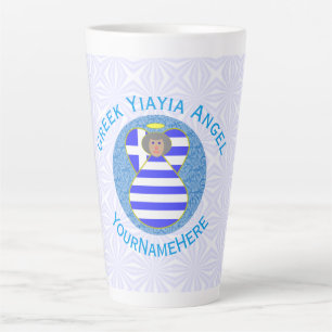 Personalisierte griechische Yiayia Engel-Flagge Milchtasse