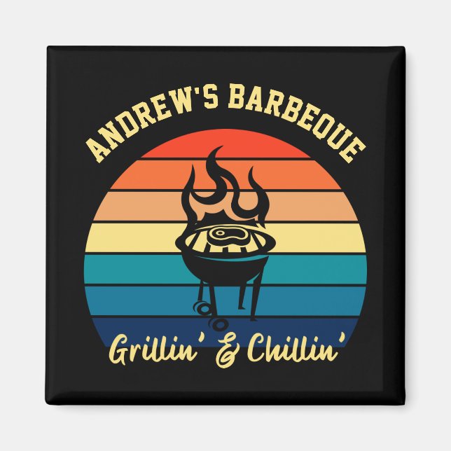 Personalisierte GRILLEN - Abkühlen und Grillen Magnet (Vorne)