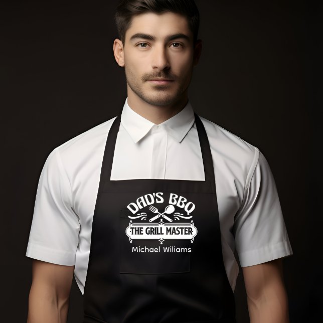 Personalisierte GRILLEN Vater aus Schwarz und Weiß Schürze (Von Creator hochgeladen)