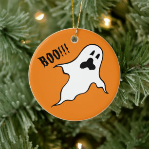 Personalisierte grimmige Halloween-Geister Tree Or Keramik Ornament