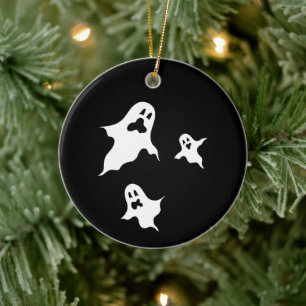 Personalisierte grimmige Halloween-Geister Tree Or Keramik Ornament
