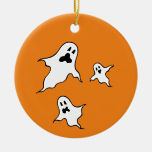 Personalisierte grimmige Halloween-Geister Tree Or Keramik Ornament