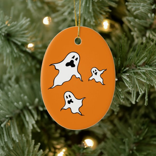 Personalisierte grimmige Halloween-Geister Tree Or Keramik Ornament (Baum)
