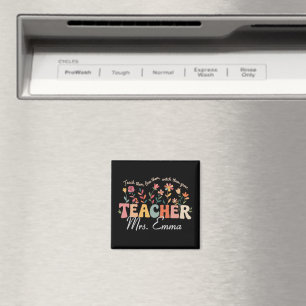 Personalisierte Groovy Blumen Lehrer Geschenk nach Magnet