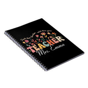 Personalisierte Groovy Blumen Lehrer Geschenk nach Notizblock