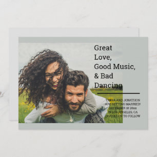 Personalisierte große Liebe, gute Musik und schlec Save The Date