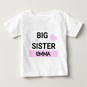 Personalisierte große Schwester Liebe  Baby T-shirt
