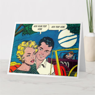 Personalisierte große Vintage-Comics-Karte Karte