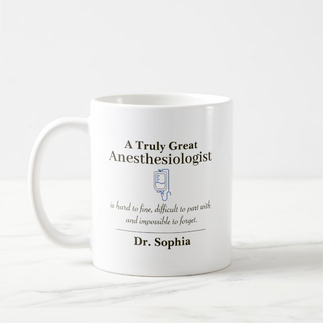 Personalisierte große Wertschätzung für Anästhesis Kaffeetasse (Links)