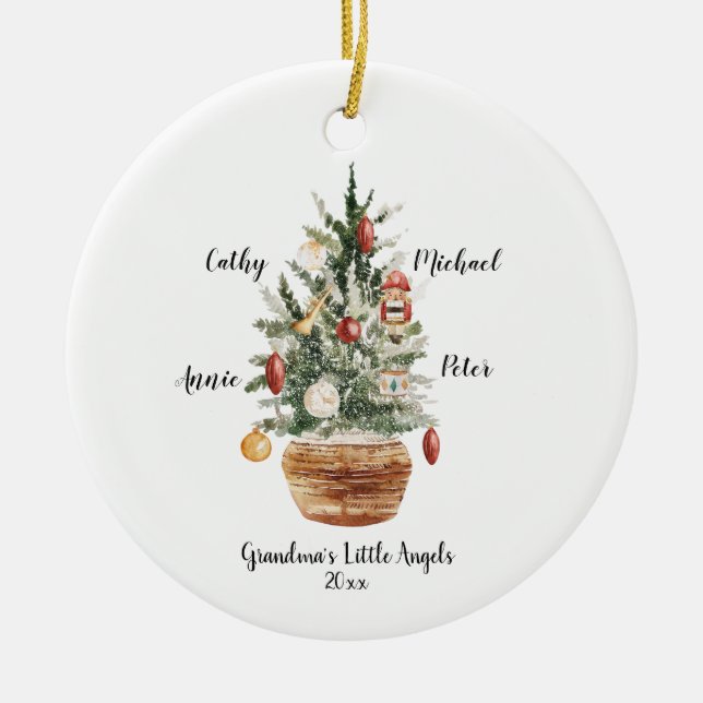 Personalisierte Großkinder Weihnachtsbaum C Keramik Ornament (Vorne)