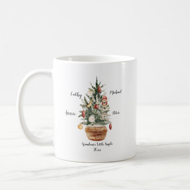 Personalisierte Großkinder Weihnachtsbaum  Kaffeetasse (Links)