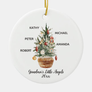 Personalisierte Großkinder Weihnachtsbaum Keramik Ornament