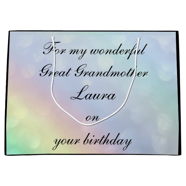 Personalisierte Großmutter Geburtstag Große Geschenktüte (Vorderseite)