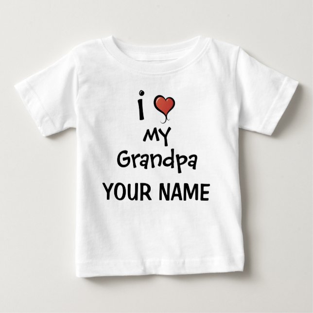 Personalisierte Großvater-Liebe Baby T-shirt (Vorderseite)