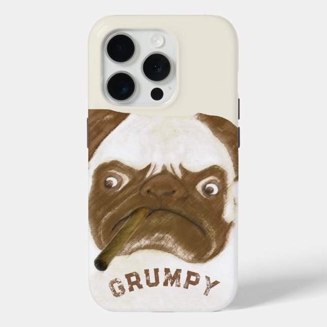 Personalisierte Grumpy Puggy mit Cigar Case-Mate iPhone Hülle (Rückseite)