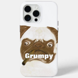 Personalisierte Grumpy Puggy mit Cigar iPhone 15 Pro Max Hülle
