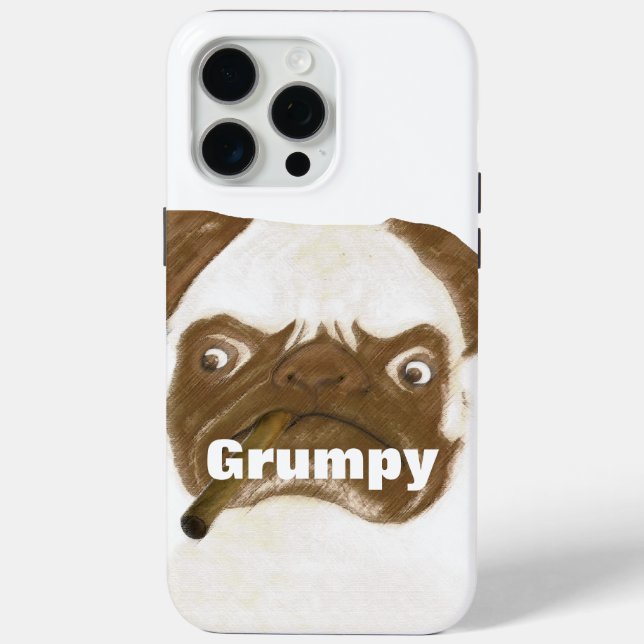 Personalisierte Grumpy Puggy mit Cigar Case-Mate iPhone Hülle (Rückseite)