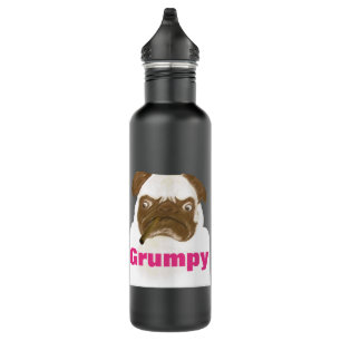 Personalisierte Grumpy Puggy mit Cigar Edelstahlflasche
