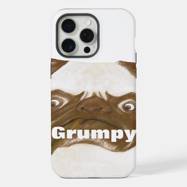 Personalisierte Grumpy Puggy mit Cigar iPhone Hülle (Rückseite)