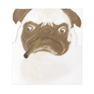 Personalisierte Grumpy Puggy mit Cigar Notizblock