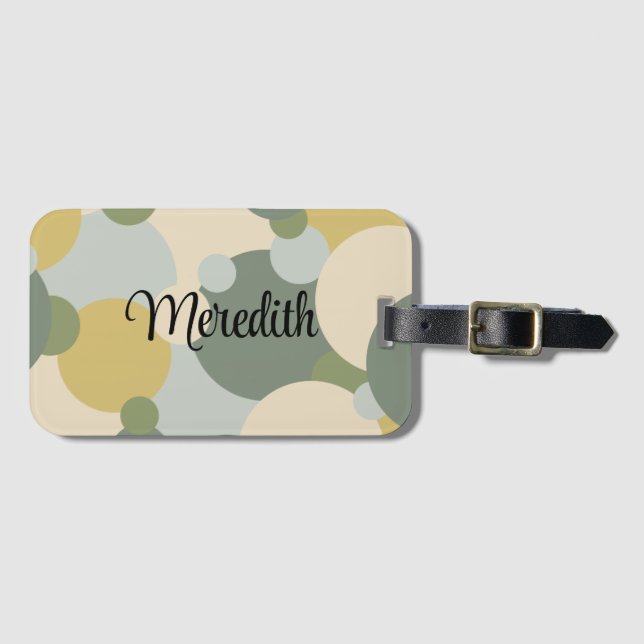 Personalisierte grün-gelbe Moleküle Gepäckmarke Gepäckanhänger (Vorderseite (Horizontal))