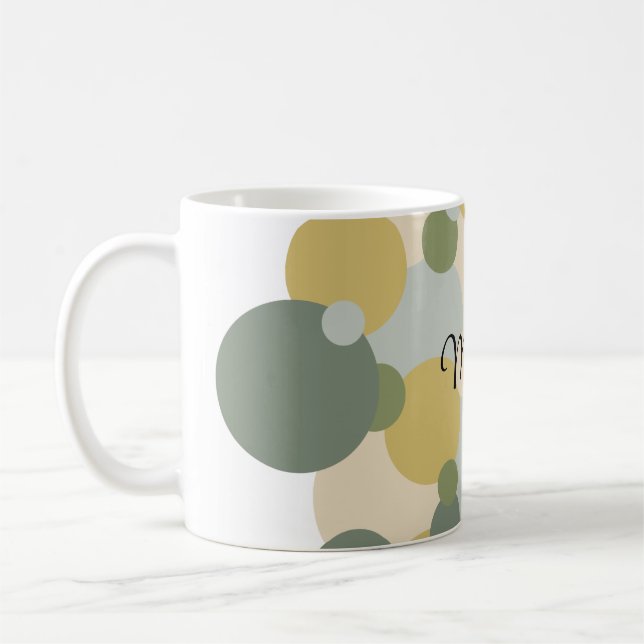 Personalisierte grün-gelbe Moleküle Kaffeetasse (Links)