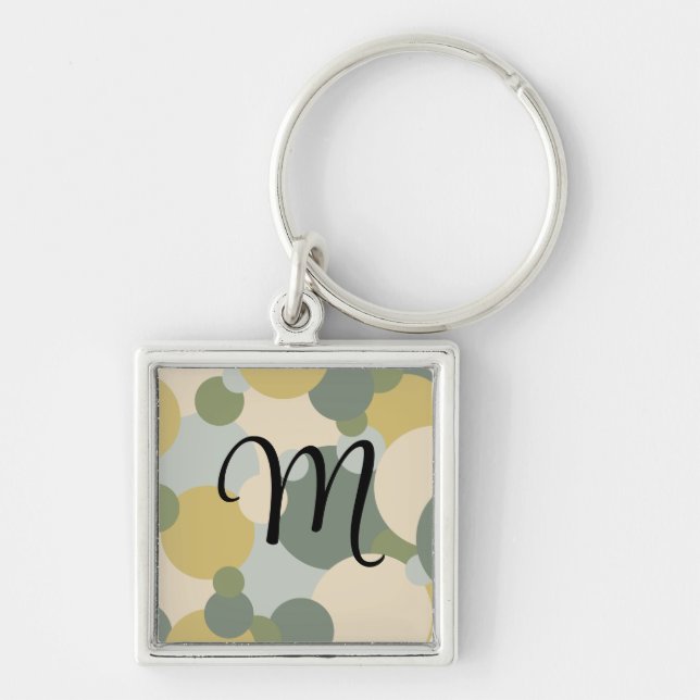 Personalisierte grün-gelbe Moleküle Schlüsselanhän Schlüsselanhänger (Vorne)