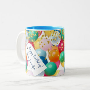 Personalisierte grundlegende Luftballons Konfetti Zweifarbige Tasse