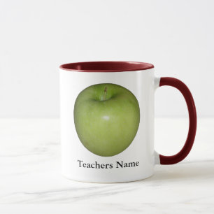 Personalisierte grüne Apple-Lehrer-Tasse Tasse
