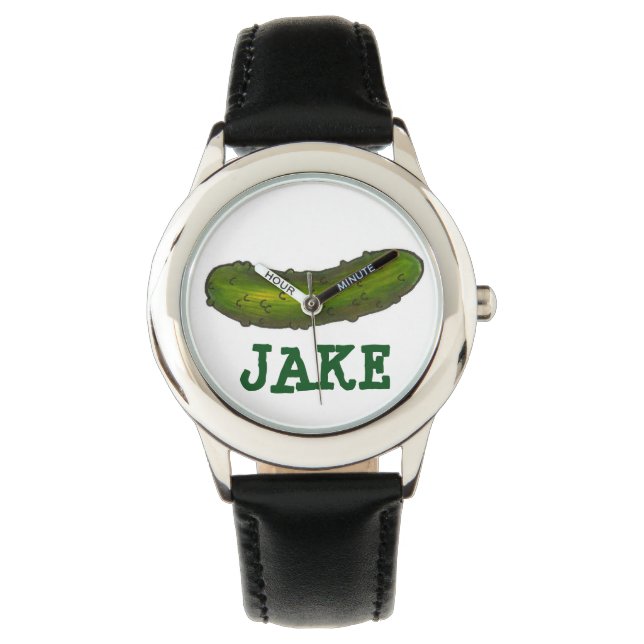 Personalisierte grüne Dill Pickle Armbanduhr (Vorderseite)