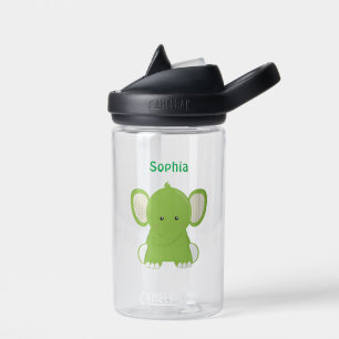 Personalisierte grüne Elefantenwasserflasche Trinkflasche